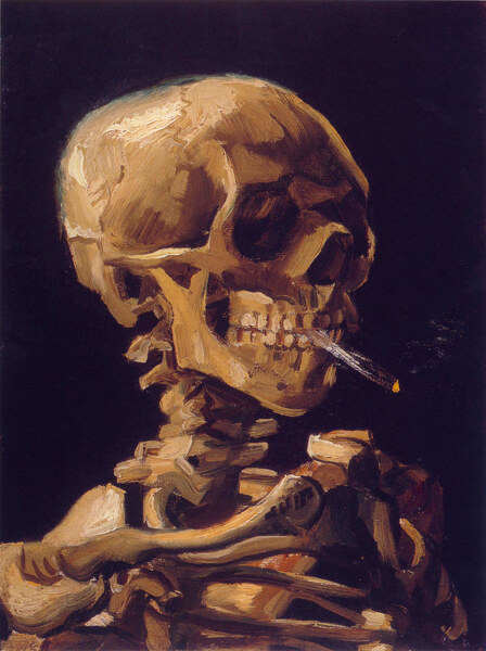 Skull with a Burning Cigarette by Van Gogh